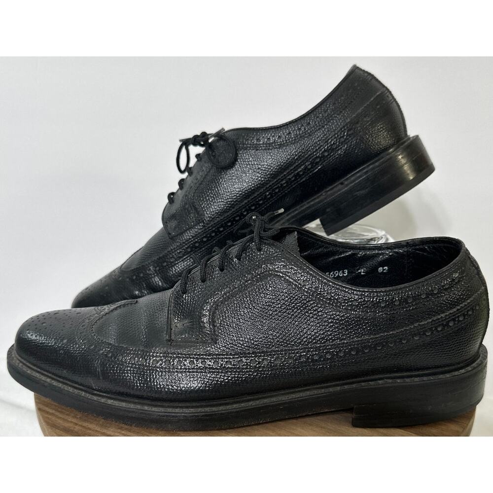 FLORSHEIM Black Leather Wingtip Oxford Shoe Sz 9 D